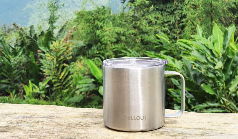 CHILLOUT LIFE Stainless Steel Vacuum Insulated Coffee Mug 16 oz (Set of 2) with Handle and Lid, Large Thermal Camping Coffee Mugs with Sliding Lid for Men & Women, Keeps Your Beverages Hot & Cold - Image 5